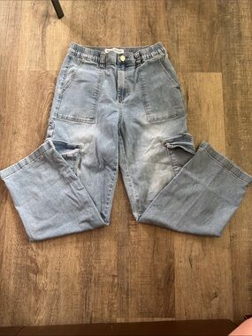 GOGO Light Blue Boyfriend Cargo Jeans